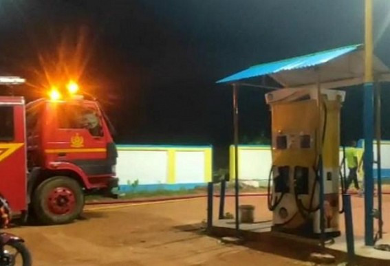 Man set fire in a bike in Petrol pump at Sabroom, Arrested
